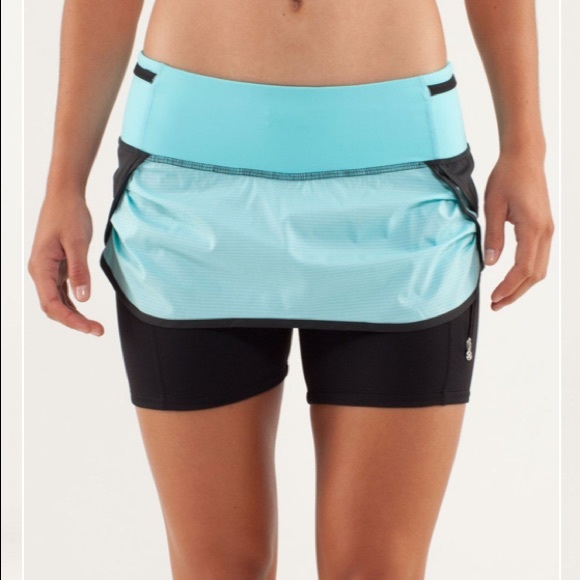 Lululemon Run: Speed Squad Skirt size 2 shorts 
Tonka Stripe Angle Blue black - Picture 2 of 16